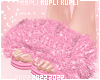 $K Pink Fur Slides