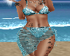 teal bikini with sarong