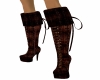 Brown quilt boots