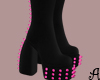 A| Y2K Boots Black Pink