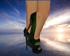 Green opentoed heels