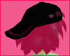 Pink hair Black star hat