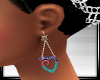Tri Color Heart Earrings