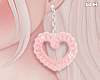 w. Rose Heart Earrings