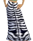 Zebra Striped Long Skirt