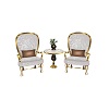 chairs wht /gold w coffe