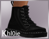 K black leather boots M