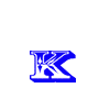 Animated blue k letter