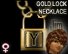 Gold Lock Necklace Y (F)