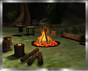 Moonlit Camping Bonfire