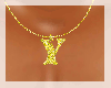 [DF] Y gold necklace