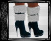Blue Velvet Fur Boots