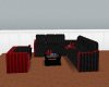 (G) Black&Red couch set
