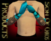 Turquoise & black gloves