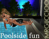 Poolside lovers kisses 