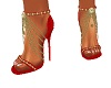 Red Jeweled Chain Heels
