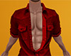 Red Open Denim Shirt 2 M