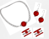 Red/Silver Jewelry Set