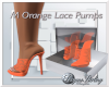 M Orange Lace Pumps