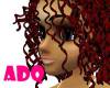 Black Satin Curls w/ Red
