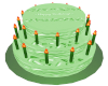 Green Sprinkle Bday Cake