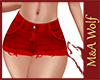 MW- Red Jean Mini Shorts