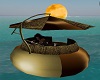 Floating boat with pose