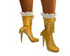 gold boots with socks