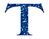 Blue Glitter Letter T