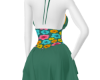 ~E~ green floral corset