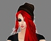 cabello rojo con boina 