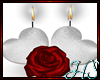 *H White Heart Candle