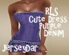 Cute Denim Dress Purple