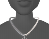 (F) Pearl Cross Necklace