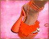 T- Orange Fur Heels