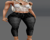DJM W Lace & Denim Capri