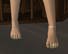 Toe Nails Green W Rings