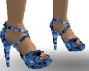 Blue Sequin Heels