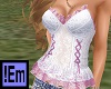 !Em Pink/Wht Lace Corset