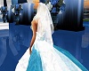 wedding veil blue rose
