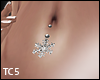 Snowflake belly piercing