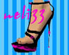 Black&pink X-high heels