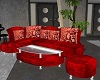 Red Couch with Table