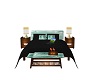 black and mint bed table