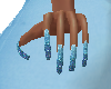 Curved Blue Glitter Nail