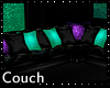 Teal dark Couch 6P