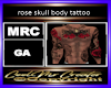 rose skull body tattoo