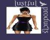 purple belt ruffle dress