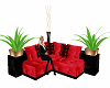 Red Couch w Plants