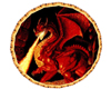 Red Dragon round rug